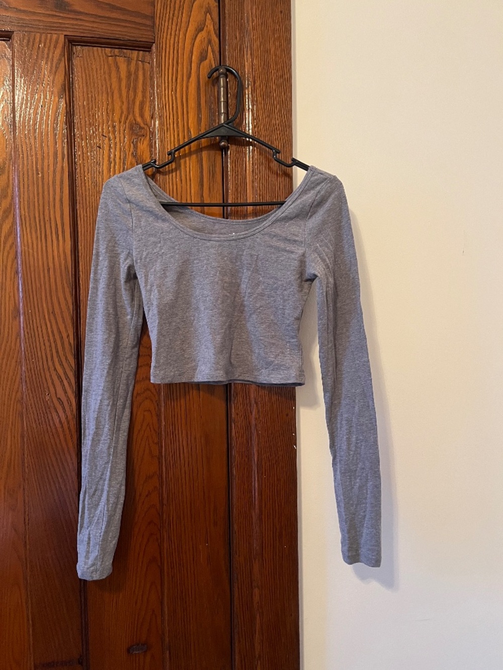 Vylette Cropped Gray Longsleeve